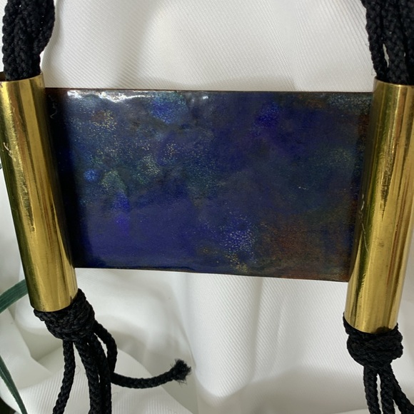 Enamel on metal hanging scroll wall art - Picture 6 of 14